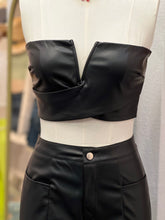 Load image into Gallery viewer, Bettany Black PU Leather 2 Piece Pant Set