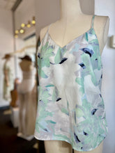 Load image into Gallery viewer, Kaline Blush, Mint Satin Floral V Neck Razor Back Cami