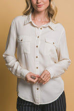 Load image into Gallery viewer, Karine Natural or Baby Pink Long Sleeve Tencel Button Down Top
