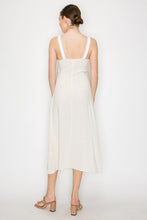 Load image into Gallery viewer, Giselle Natural V Neck Crossover Linen Dress