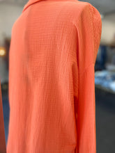 Load image into Gallery viewer, Brandelle Orange or Beige Embossed Texture Buttoned Down Top