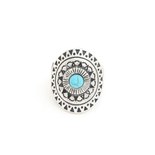 Load image into Gallery viewer, Josie Silver and Turquoise Adjustable Ring