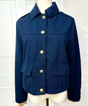 Load image into Gallery viewer, Sadie Navy Gold Button Detail Jacket