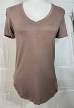 Load image into Gallery viewer, Francis Burgundy, Taupe, Black, or Rust Simple Short Sleeve Tops