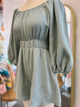 Load image into Gallery viewer, Eloise Sage 3/4 Sleeves Romper Off shoulders