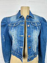 Load image into Gallery viewer, Elaine Semi-Distressed Denim Jacket