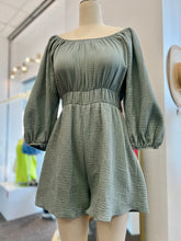 Load image into Gallery viewer, Eloise Sage 3/4 Sleeves Romper Off shoulders