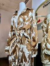 Load image into Gallery viewer, Carol Satin Long Sleeve V-Neck Front Tie Mini Dress