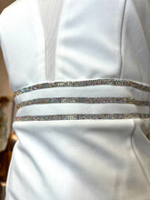 Load image into Gallery viewer, Genesis Delightfully Festive White Sequin Sleeveless Mini Dress