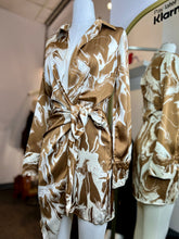 Load image into Gallery viewer, Carol Satin Long Sleeve V-Neck Front Tie Mini Dress