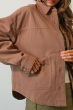 Load image into Gallery viewer, Jenna Brushed Twill Trucker Jacket