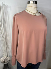 Load image into Gallery viewer, Bernadette Blush Back Buttoned Crewneck Top