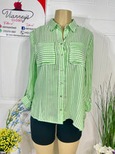 Load image into Gallery viewer, Martina Green Apple or Mandarin Long Sleeve Lined Blouse