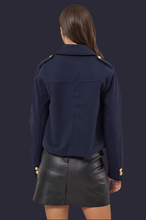 Load image into Gallery viewer, Sadie Navy Gold Button Detail Jacket