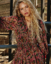 Load image into Gallery viewer, Shiloh Vintage Rose Lurex Tiered Maxi Dress