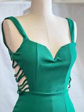 Load image into Gallery viewer, Daniah Emerald Green Asymmetrical Backless Long Dress