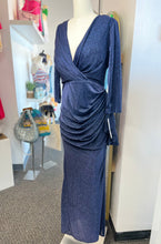 Load image into Gallery viewer, Kassandra Black or Navy Shimmery Long Sleeve Dress