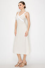 Load image into Gallery viewer, Giselle Natural V Neck Crossover Linen Dress