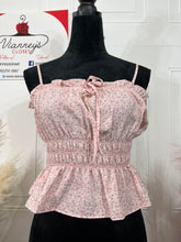 Load image into Gallery viewer, Anastacia Yellow or Pink Ditsy Floral Flowy Spaghetti Strap Crop