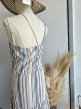 Load image into Gallery viewer, Stacey Navy Combo Linen Long Dress