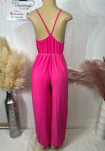 Load image into Gallery viewer, Aura Hot Pink or Black Sheer Wide Leg Palazzo Jumpsuit