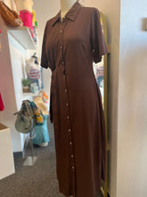 Load image into Gallery viewer, Chantell Olive or Chocolate Midi Shirt Dress
