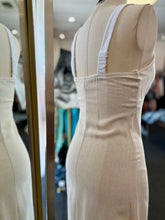 Load image into Gallery viewer, Giselle Natural V Neck Crossover Linen Dress