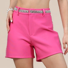 Load image into Gallery viewer, Eva Pink or White Rhinestone Detail Shorts