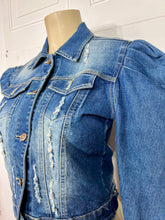 Load image into Gallery viewer, Elaine Semi-Distressed Denim Jacket