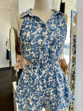 Load image into Gallery viewer, Aubrielle Light Blue Buttoned up Romper.