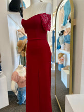 Load image into Gallery viewer, kay Burgundy or Black Long Off The Shoulders Laced Sleeves Dress