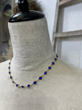 Load image into Gallery viewer, Lisa Green, Blue on Black Circles Necklace