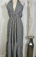 Load image into Gallery viewer, Yessenia Black and White Plaid Maxi Dress