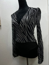 Load image into Gallery viewer, Clarissa Black and Gold Long Sleeve Bodysuit