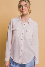 Load image into Gallery viewer, Karine Natural or Baby Pink Long Sleeve Tencel Button Down Top