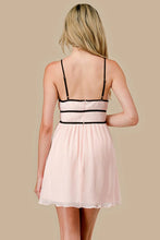 Load image into Gallery viewer, Wendy Baby Pink and White Pleats with Contrast Strapping Mini Dress