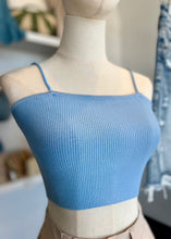 Load image into Gallery viewer, Kendall Sage or Blue Ribbed Spaghetti Strap Top