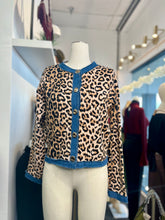 Load image into Gallery viewer, Camila Animal Print Distressed Denim Trimming Button Up Sweater
