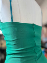 Load image into Gallery viewer, Vianca Emerald Front Sheer Side Rushing Detail Maxi Dress