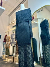 Load image into Gallery viewer, Miriam Off The Shoulder Long Sleeve Flowered Rhinestone Dress