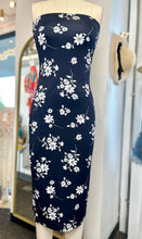 Load image into Gallery viewer, Zina Ivory or Navy Floral Lined Tube Dress