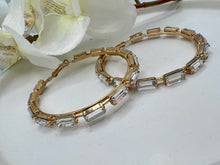 Load image into Gallery viewer, Jules Faux Clear Swarovski Hoops