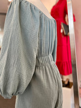 Load image into Gallery viewer, Eloise Sage 3/4 Sleeves Romper Off shoulders