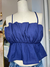 Load image into Gallery viewer, Lola Light Rust or Navy Ruffled Spaghetti Strap Cami Top