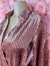 Load image into Gallery viewer, Leanne Long Sleeve Shimmery Woven V Neck Surplice Bodysuit