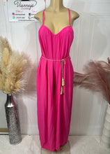 Load image into Gallery viewer, Aura Hot Pink or Black Sheer Wide Leg Palazzo Jumpsuit