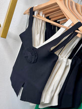 Load image into Gallery viewer, Gina Black or White Rose Crop Top