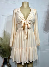 Load image into Gallery viewer, Marla Chiffon Long Sleeve Front Tie Flowy Dress