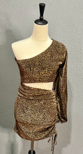 Load image into Gallery viewer, Gianna Gold Shimmer Cut Out Stretchy Dress