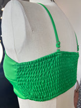 Load image into Gallery viewer, Alisa Lime Green Front Twist Spaghetti Strap Satin Crop